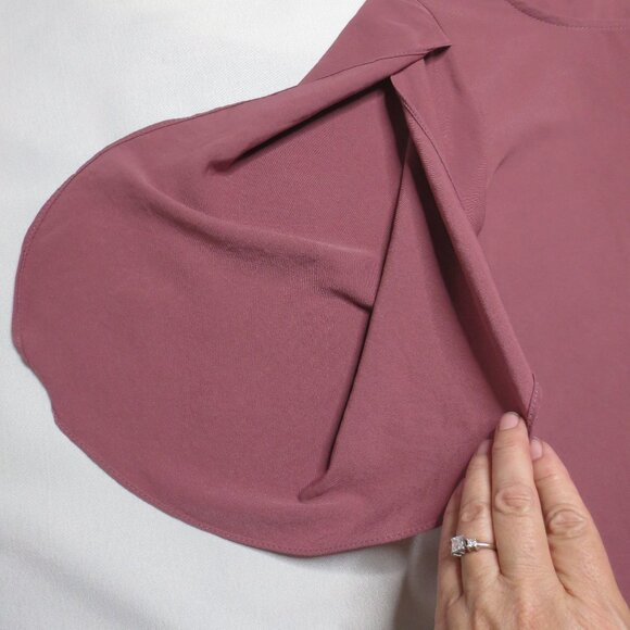 EVERLY womens DRESS rose TULIP SLEEVE pink ANTHROPOLOGIE shift SIZE M - Picture 4 of 7